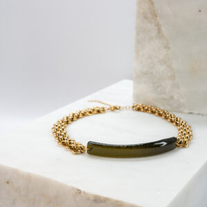 Choker Erotas wine-olive-green